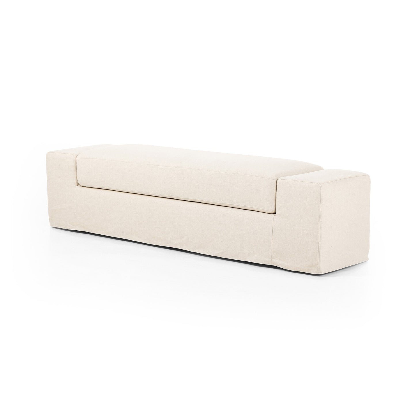 Wide Arm Slipcover Accent Bench