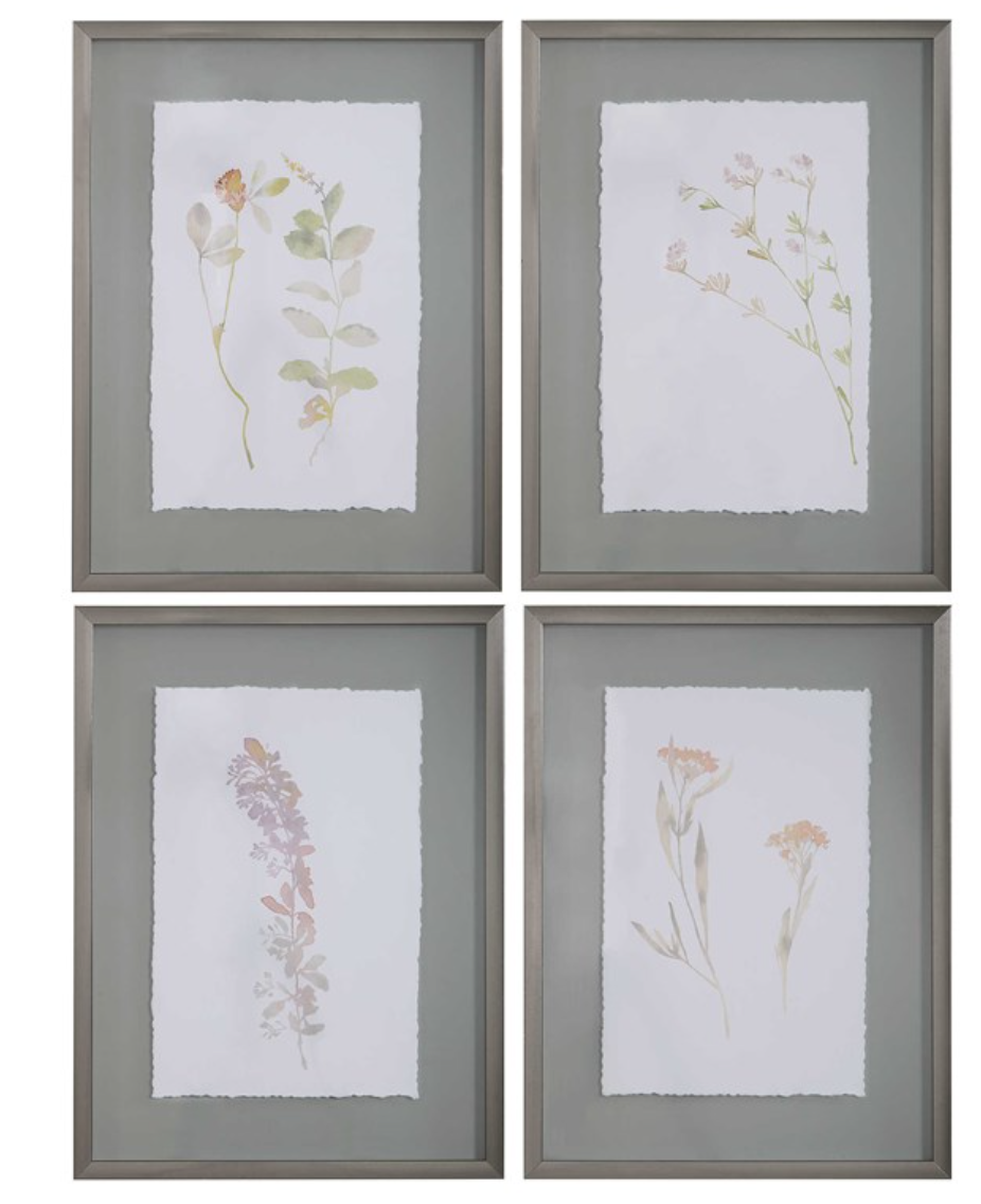 Flourish Framed Prints, S/4