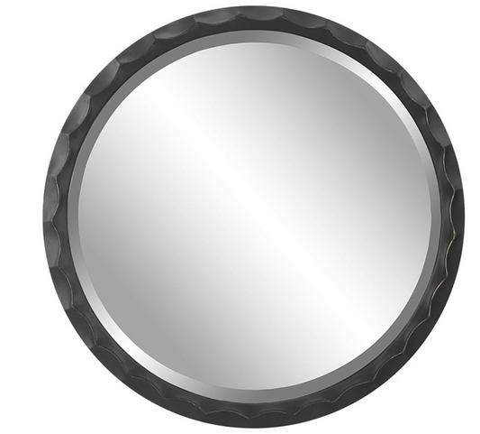Scalloped Edge Round Mirror