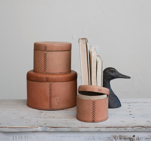 Stitched Leather Nesting Boxes