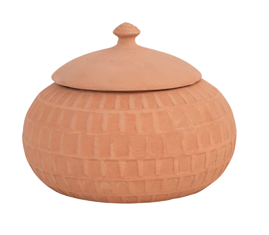 Handmade Terracotta Jar w/ Lid