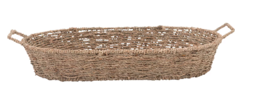 Hand-Woven Seagrass Tray w/ Handles